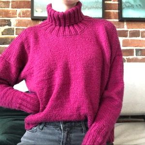 Handmade pink wool turtleneck